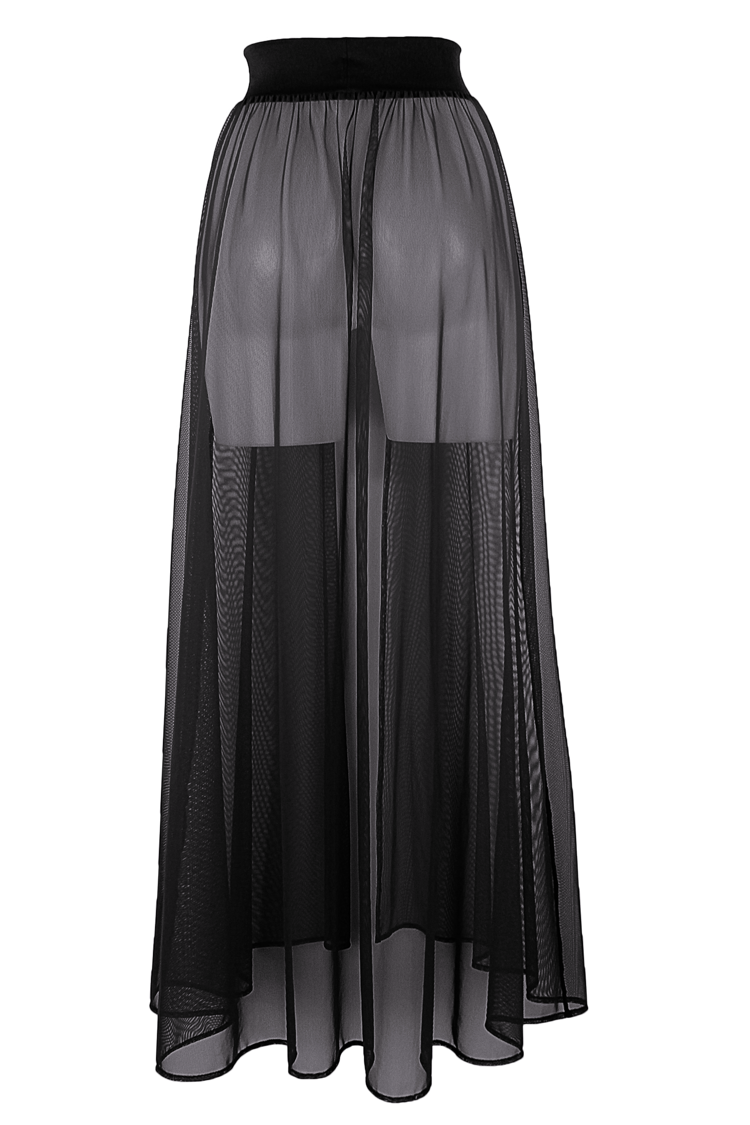 Mesh Maxi Skirt Cover-up / RESORT SKIRT BLACK - EXES LINGERIE