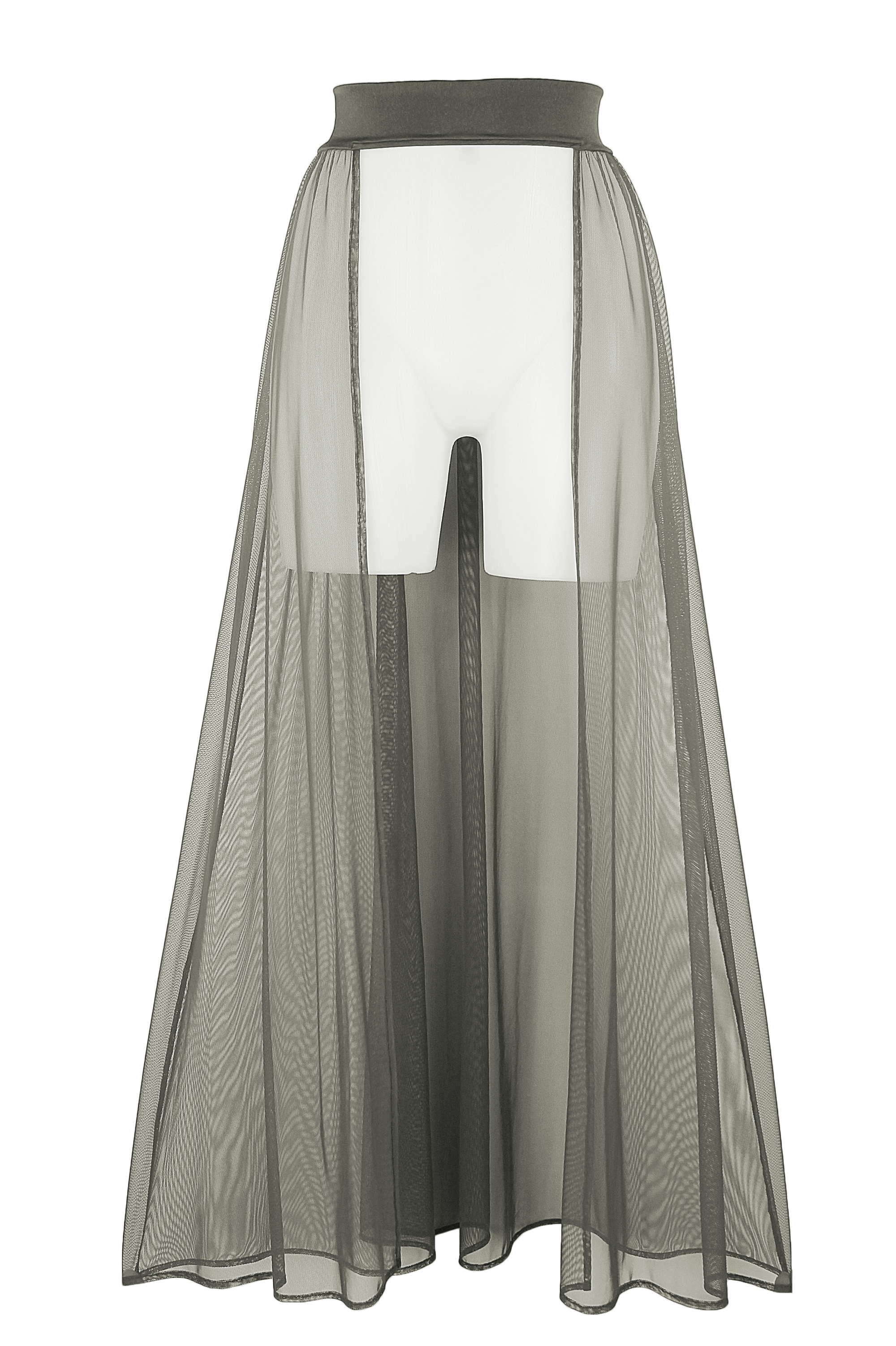 Mesh Maxi Skirt Cover-up / RESORT SKIRT KHAKI - EXES LINGERIE