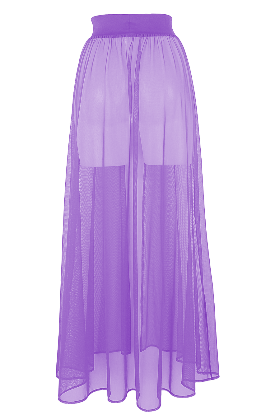 Mesh Maxi Skirt Cover-up Long / FESTIVAL SKIRT LILAC - EXES LINGERIE