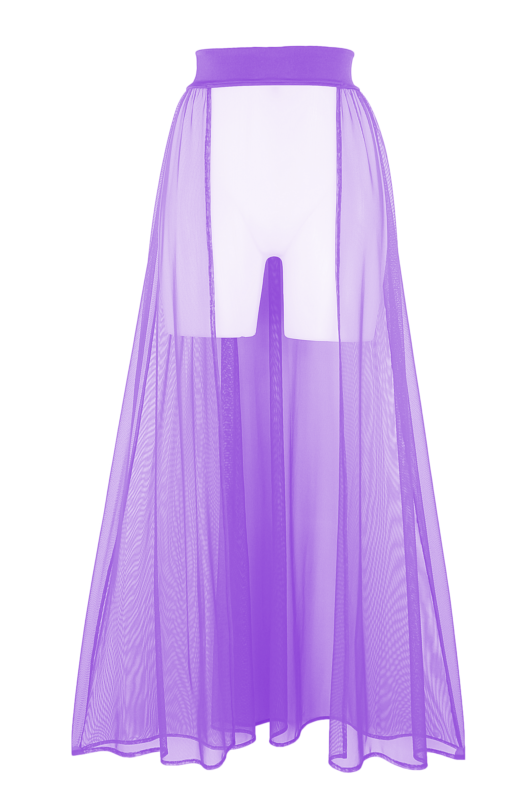 Mesh Maxi Skirt Cover-up Long / FESTIVAL SKIRT LILAC - EXES LINGERIE