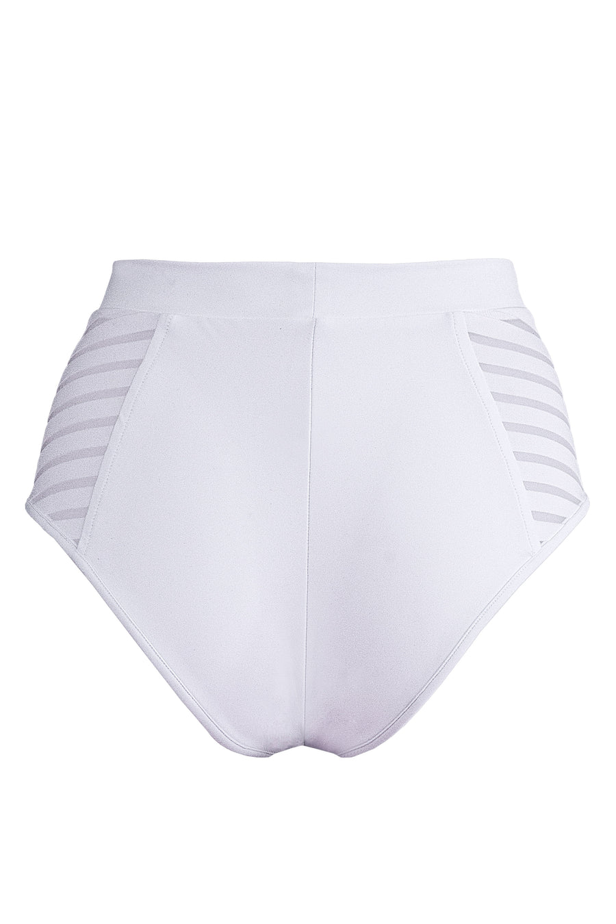 High waisted Stripe panel Bottom / High waist Stripe / WHITE - EXES LINGERIE